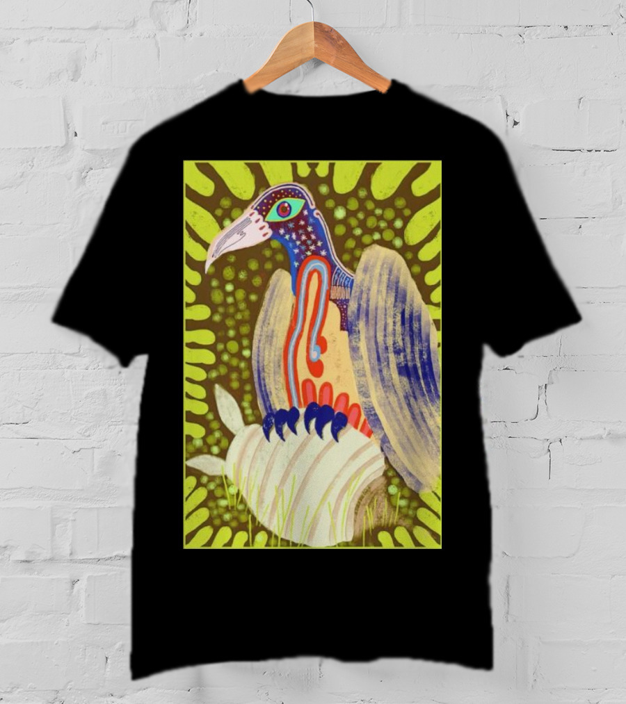 Bird Friends To The End Vivid Psychedelic Feathered Symbols T-Shirt