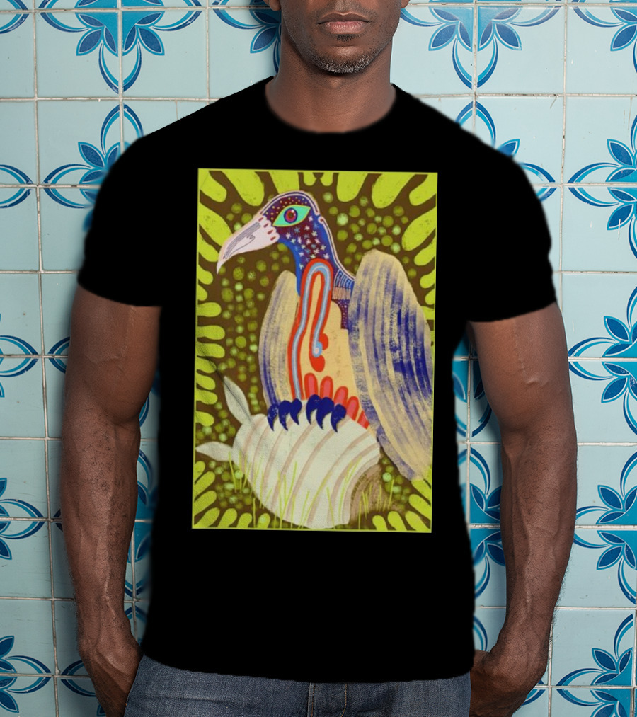 Bird Friends To The End Vivid Psychedelic Feathered Symbols T-Shirt