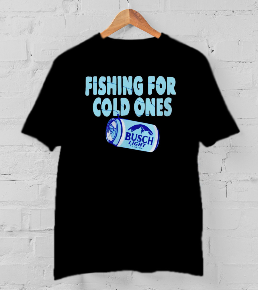 Fishing For Cold Ones Busch Light Fishing Can Mountains T-Shirt