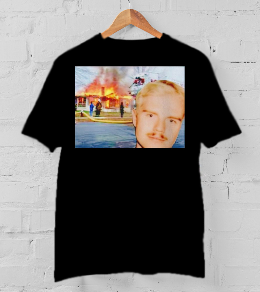 Lloyd Meme Fire Burning House Background T-Shirt