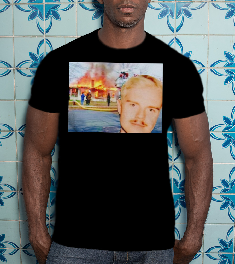Lloyd Meme Fire Burning House Background T-Shirt