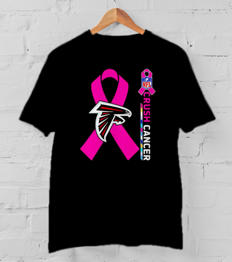 Atlanta Falcons NFL Pink Ribbon Crush Cancer Awareness T-Shirt