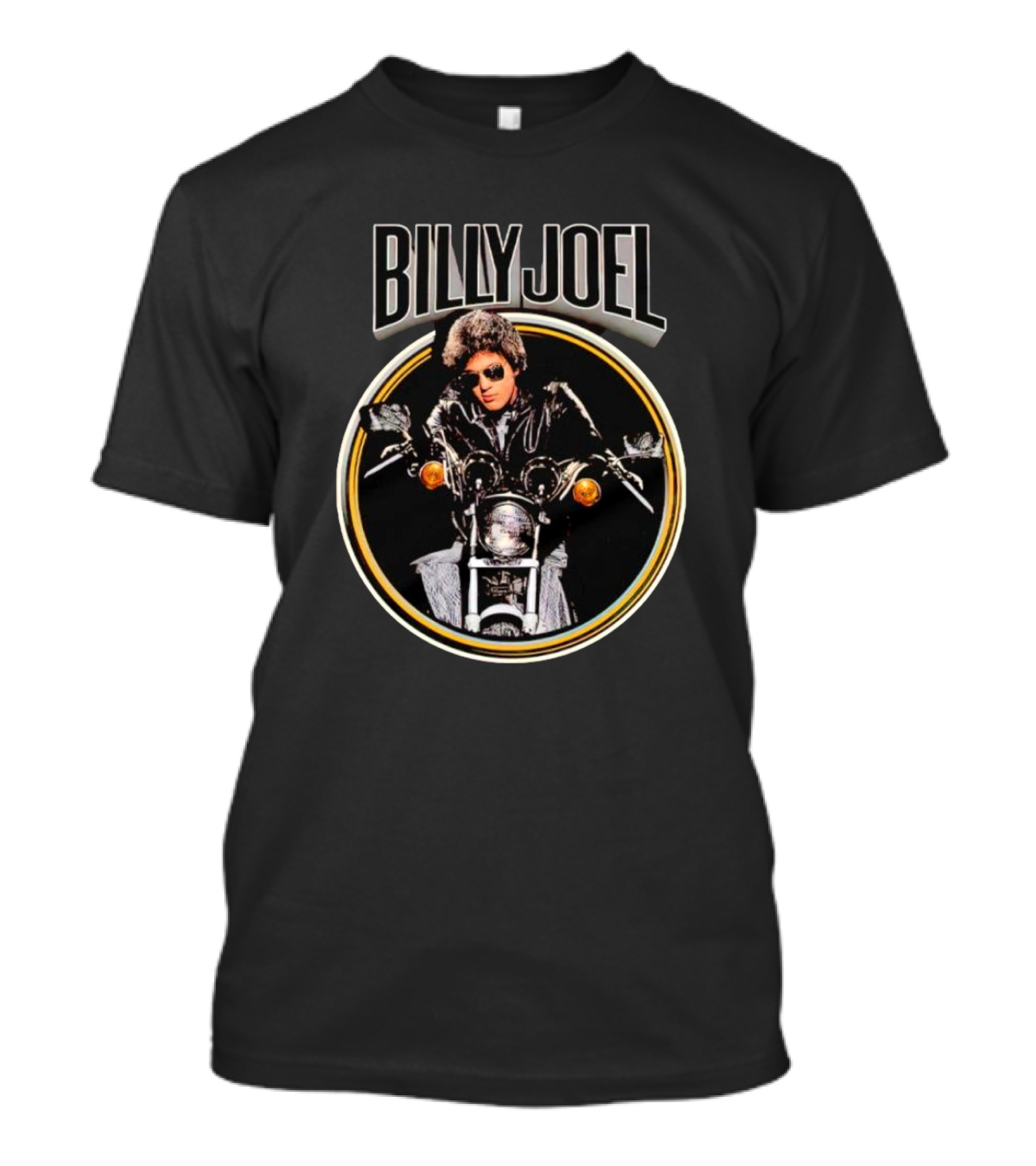 BILLY JOEL Vintage Motorcycle Sunglasses Fur Hat Leather Jacket Iconic T-Shirt