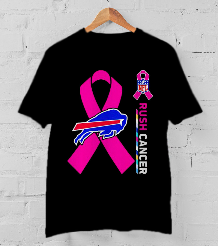 Buffalo Bills NFL Rush Cancer Pink Ribbon T-Shirt