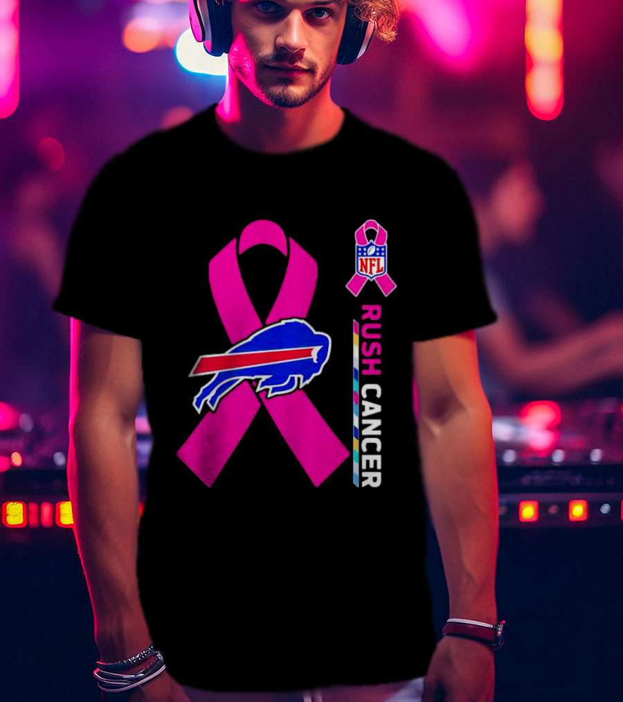Buffalo Bills NFL Rush Cancer Pink Ribbon T-Shirt