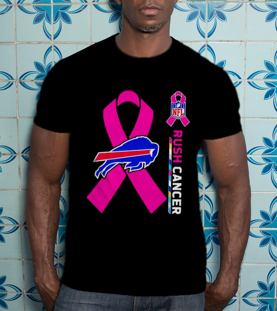 Buffalo Bills NFL Rush Cancer Pink Ribbon T-Shirt