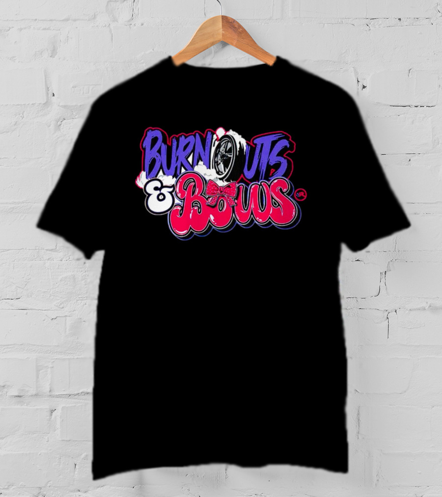 Burnouts And Bows Racing Tire And Bowtie Motif T-Shirt