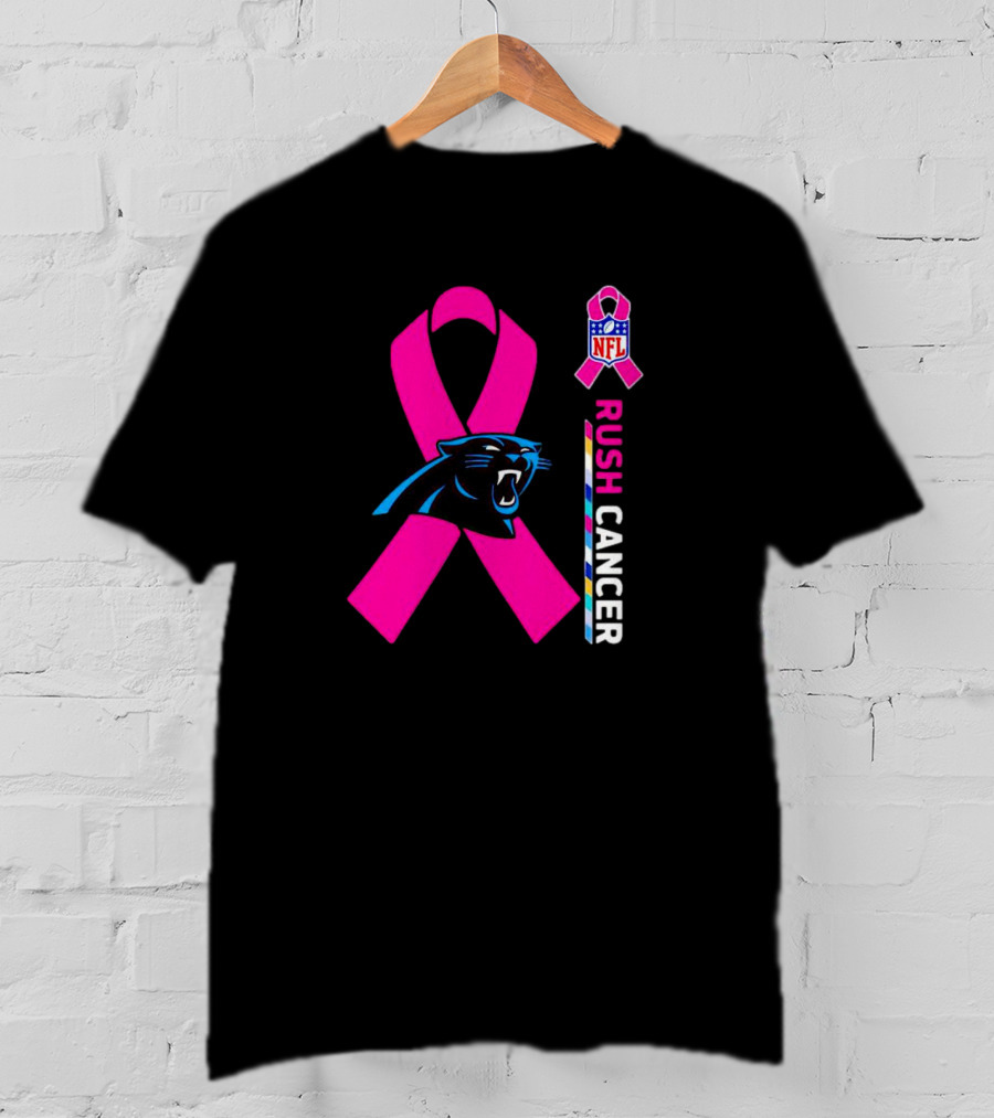 Carolina Panthers NFL Pink Ribbon Rush Cancer Awareness T-Shirt