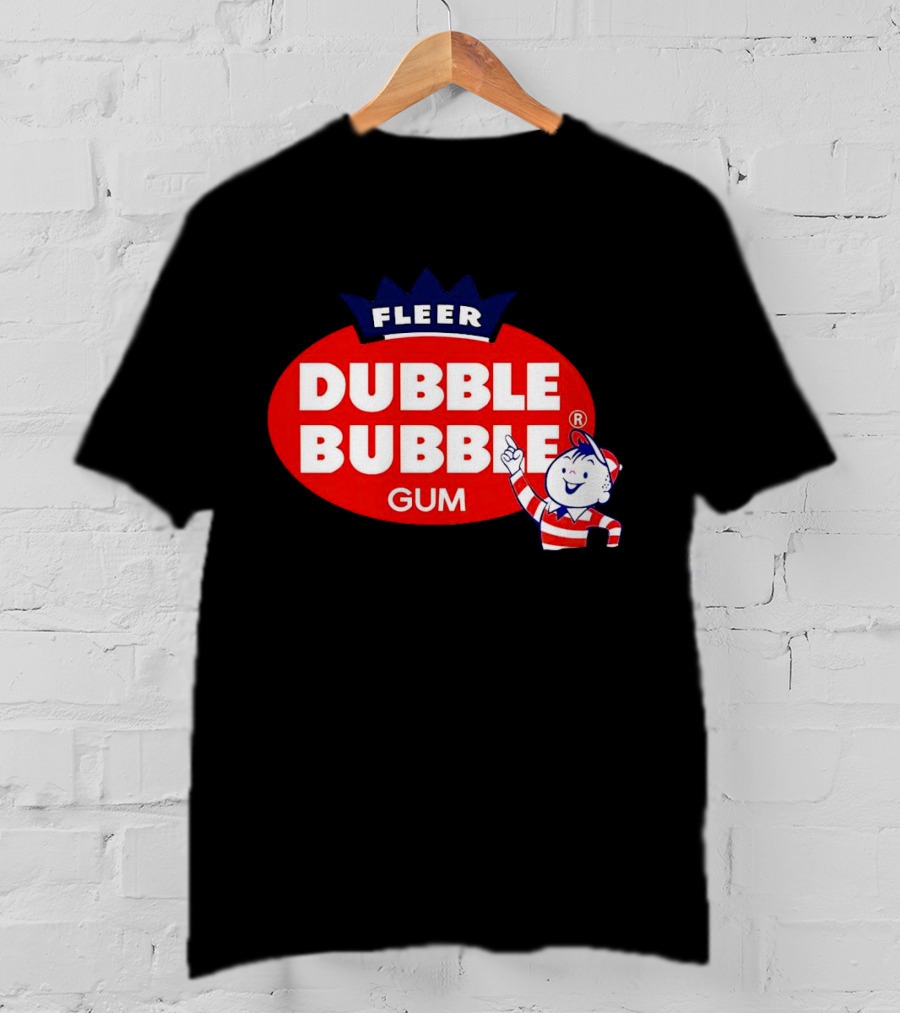 Fleer Dubble Bubble Gum Classic Logo With Character In Striped T-Shirt