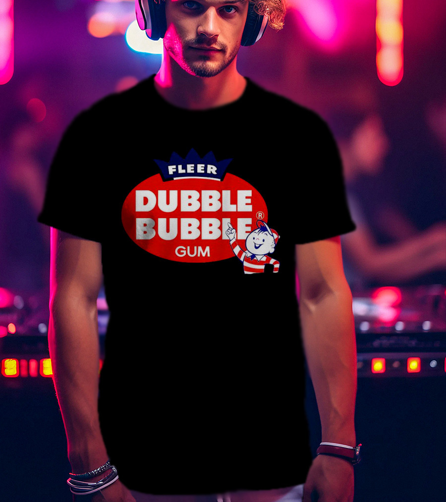 Fleer Dubble Bubble Gum Classic Logo With Character In Striped T-Shirt