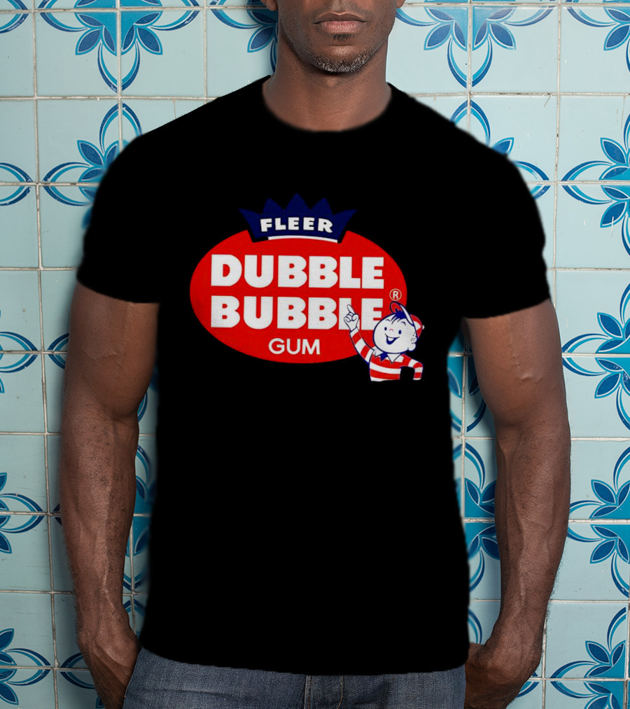 Fleer Dubble Bubble Gum Classic Logo With Character In Striped T-Shirt