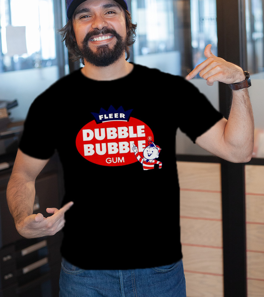 Fleer Dubble Bubble Gum Classic Logo With Character In Striped T-Shirt