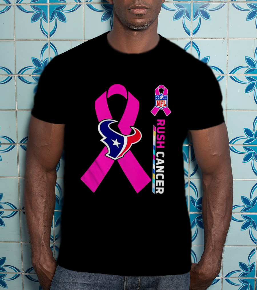 Houston Texans NFL Rush Crush Cancer Pink T-Shirt