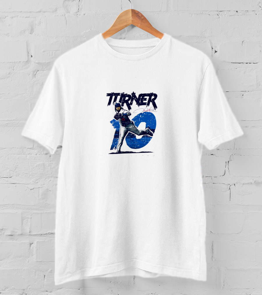 Turner 10 Los Angeles Dodgers Baseball Action Pose Signature T-Shirt