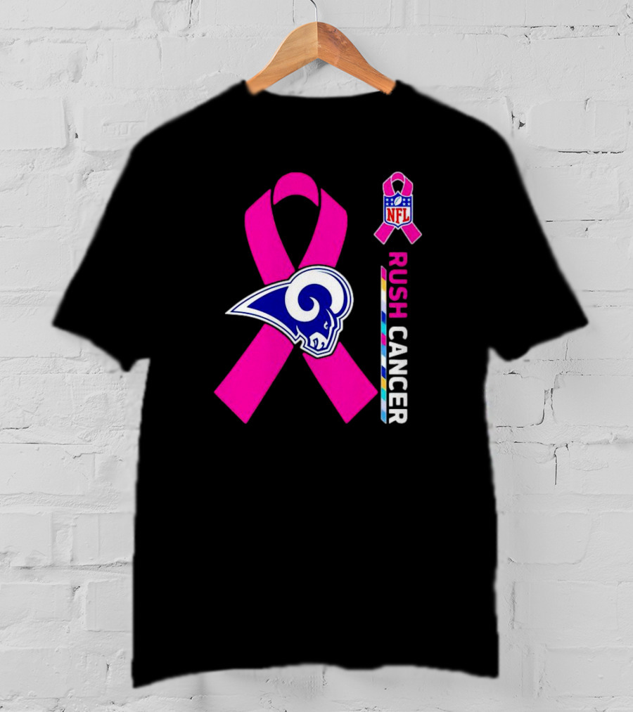Los Angeles Rams Rush Cancer NFL Pink T-Shirt