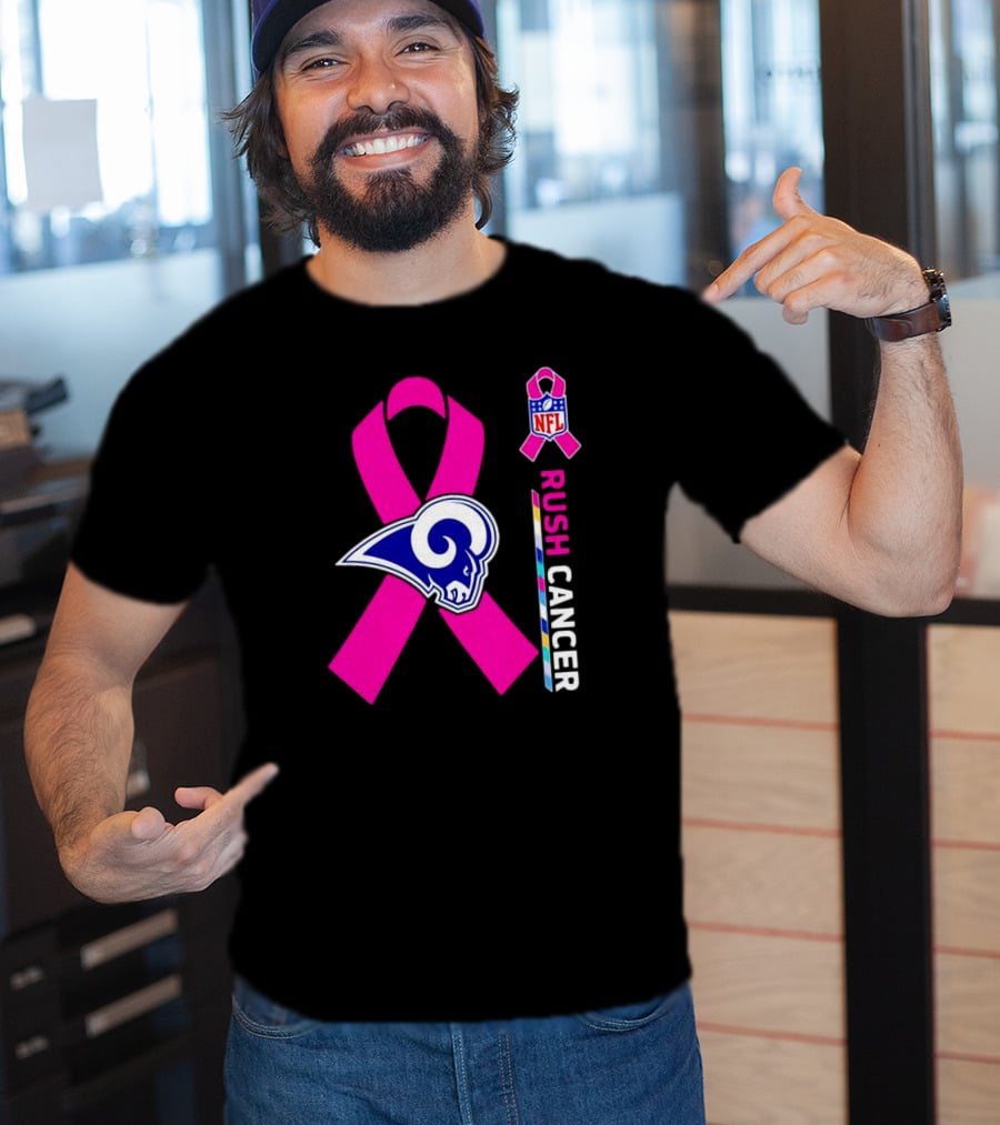 Los Angeles Rams Rush Cancer NFL Pink T-Shirt
