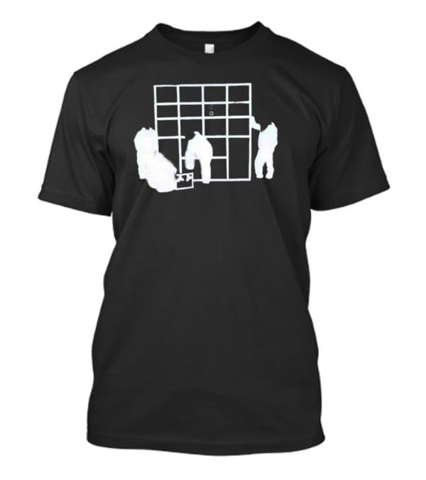 Locket Superluminal Blur Worker Silhouette With Grid T-Shirt