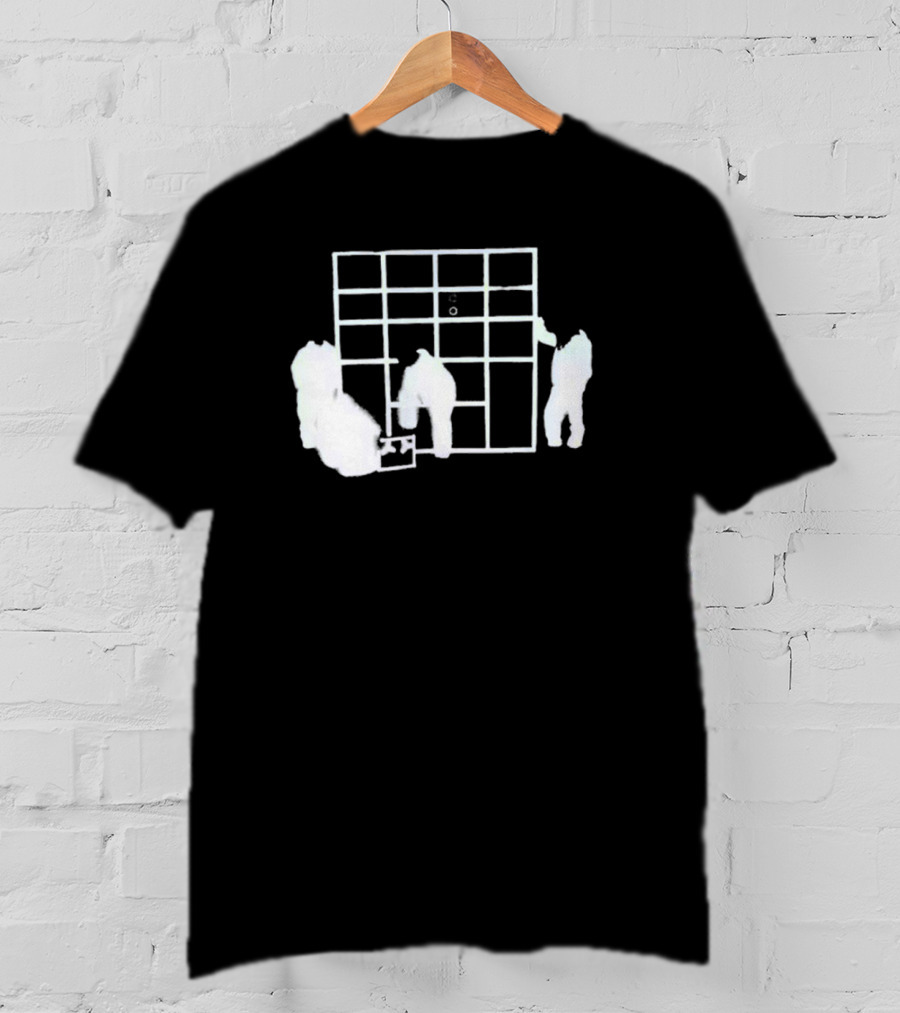 Locket Superluminal Blur Worker Silhouette With Grid T-Shirt