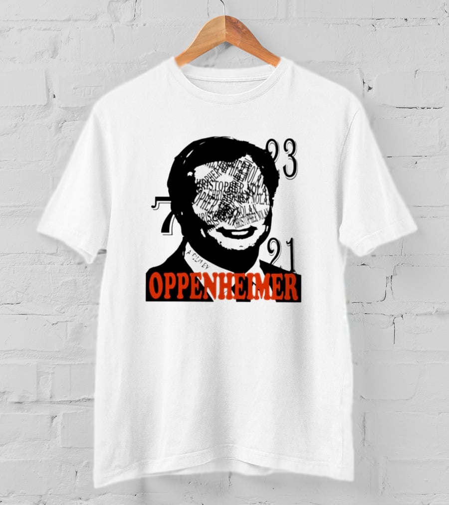 Christopher Nolan Oppenheimer Film Artwork With Numbers 7321 T-Shirt