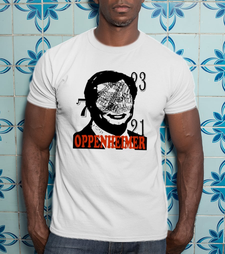 Christopher Nolan Oppenheimer Film Artwork With Numbers 7321 T-Shirt