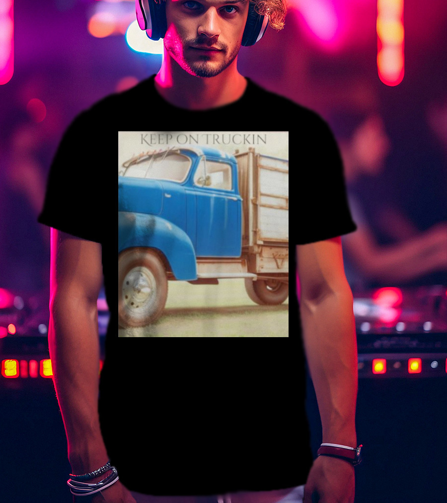 Keep On Truckin' Vintage Blue Truck Nostalgia T-Shirt