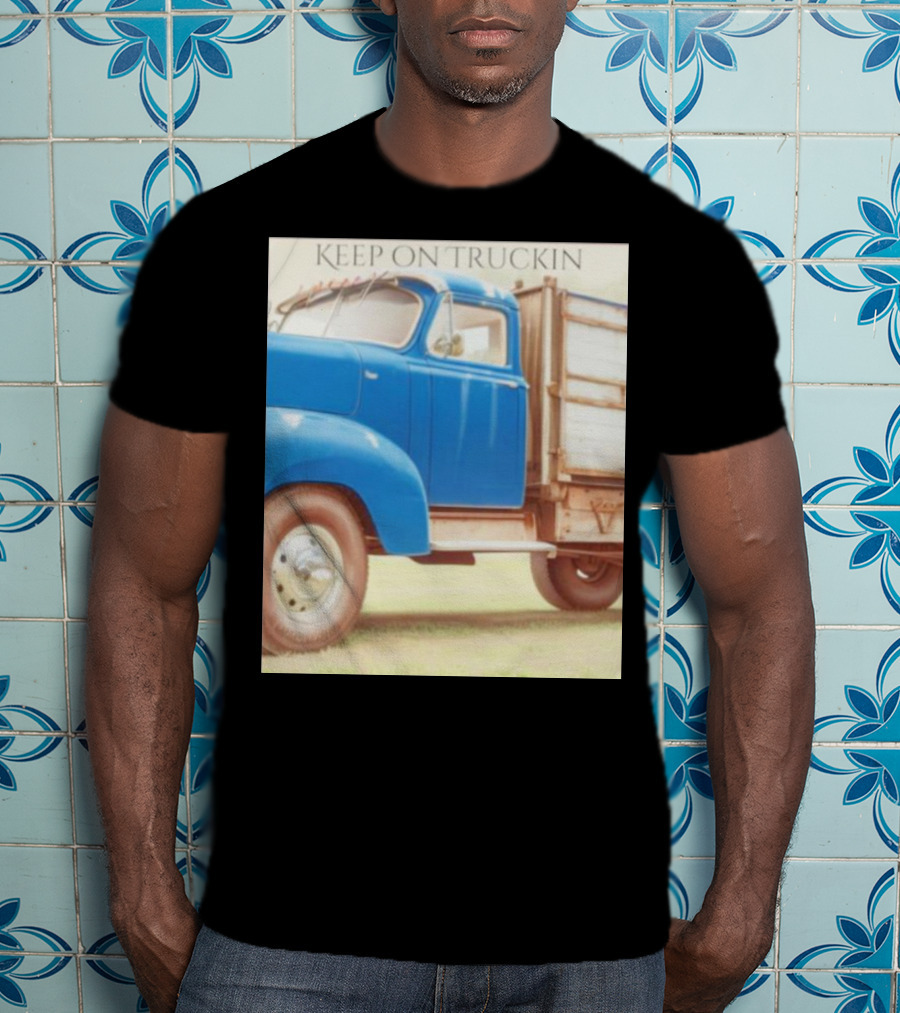 Keep On Truckin' Vintage Blue Truck Nostalgia T-Shirt