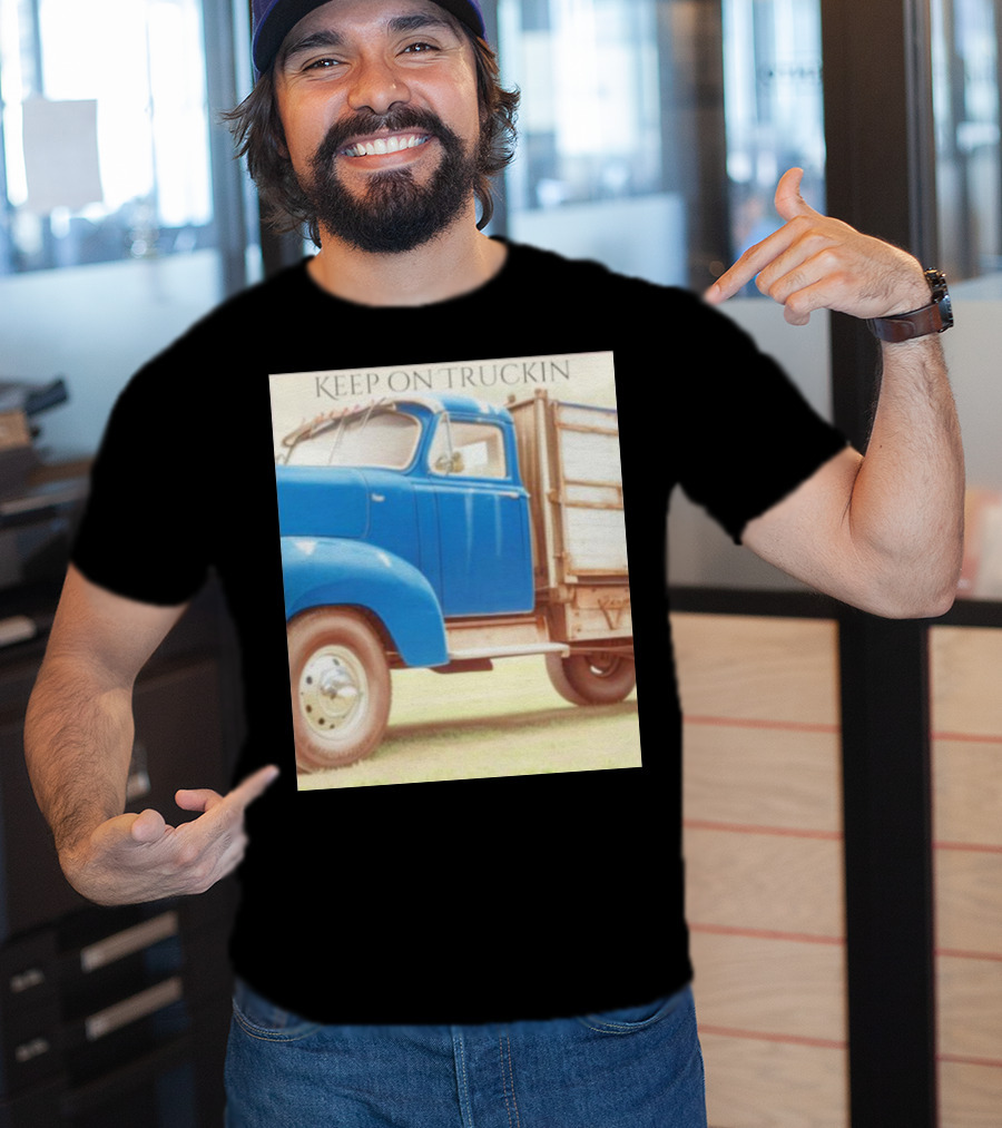 Keep On Truckin' Vintage Blue Truck Nostalgia T-Shirt