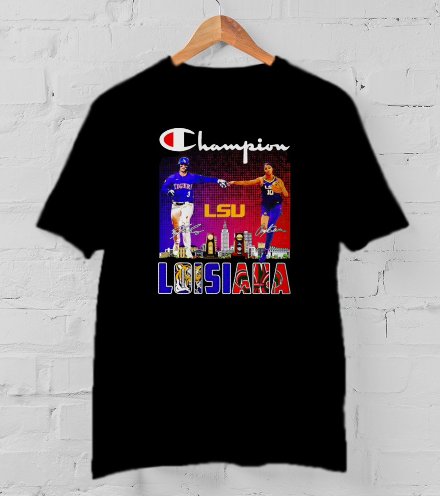 Champion LSU Tigers Louisiana Men's Baseball And Women's Basketball T-Shirt