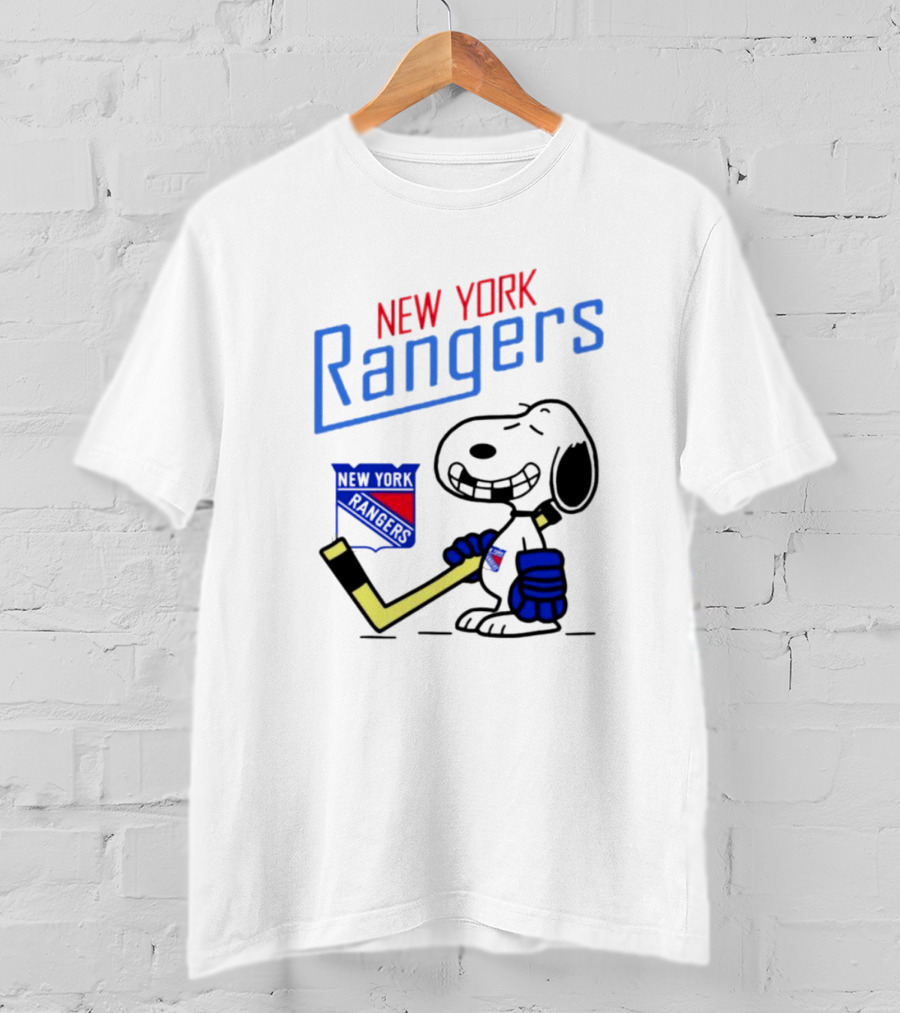 Snoopy New York Rangers Hockey Fan Iconic Collaboration T-Shirt
