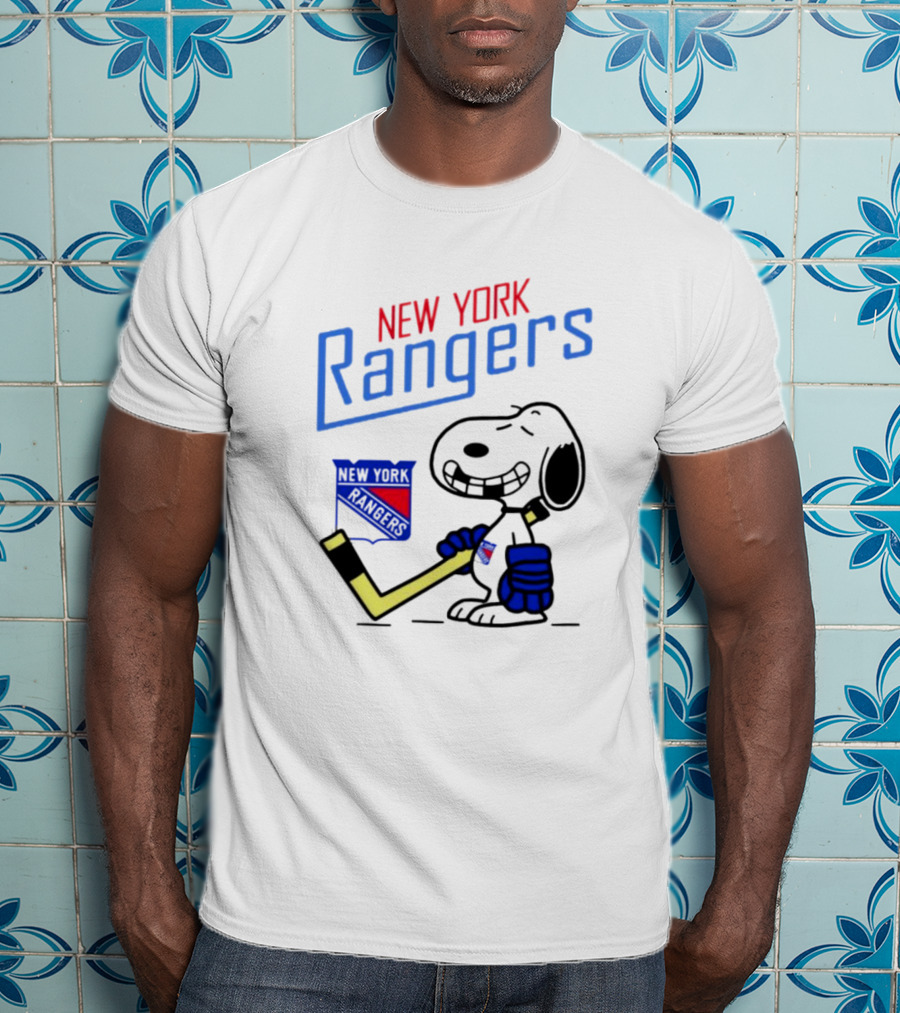 Snoopy New York Rangers Hockey Fan Iconic Collaboration T-Shirt
