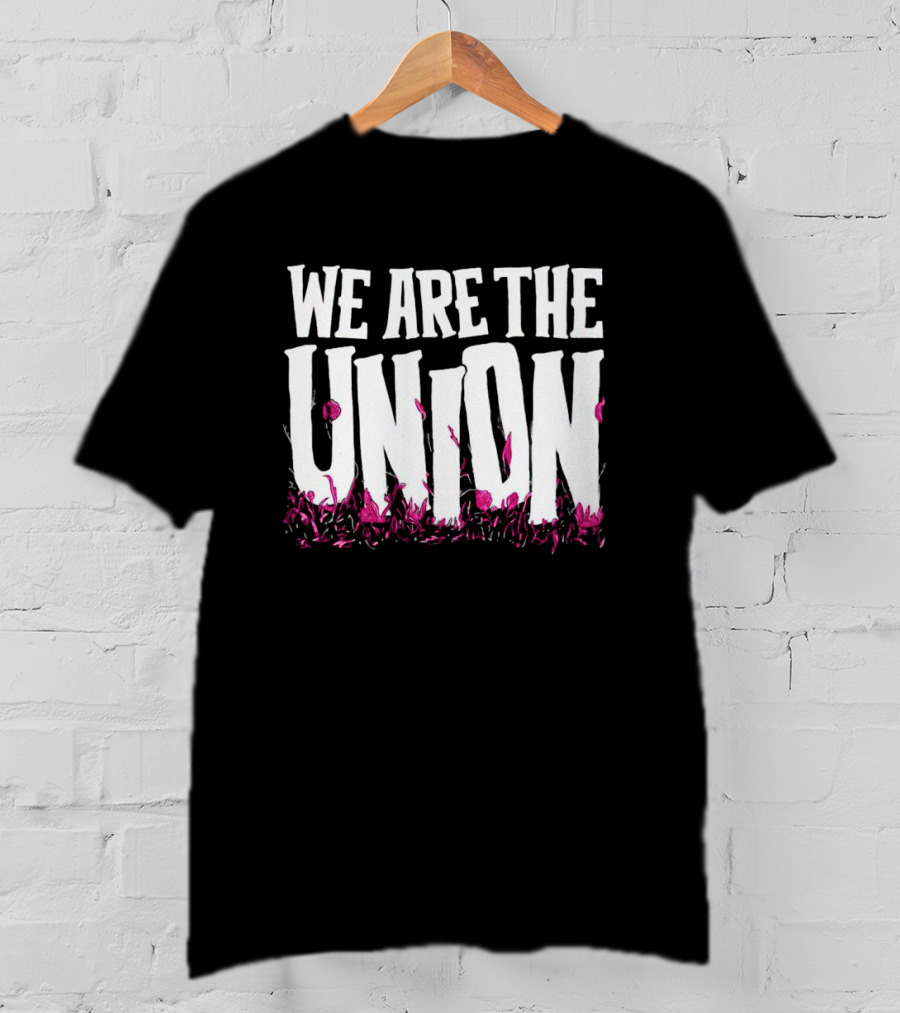 WE ARE THE UNION Music Band Text With Pink Flower T-Shirt