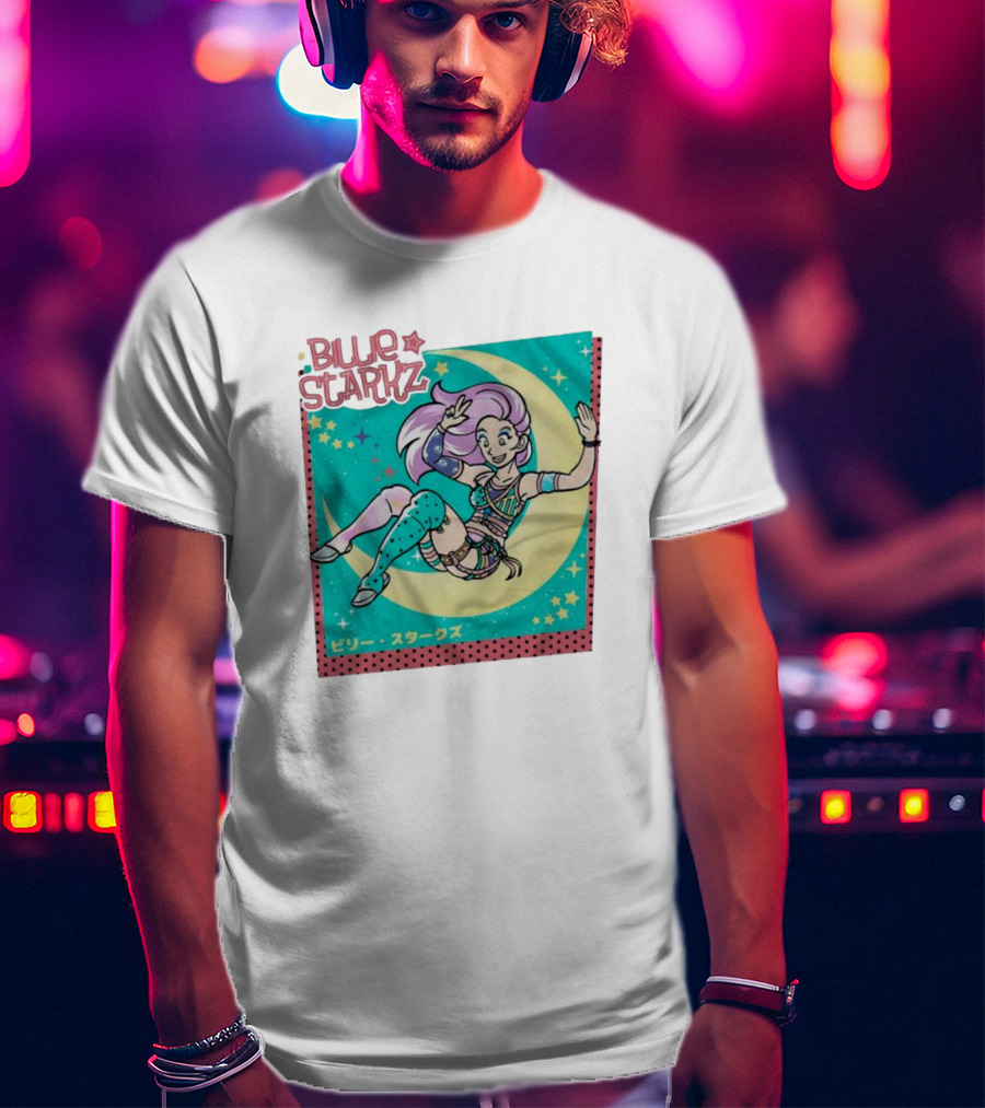 Billie Starkz Starz Anime Style Moon And Stars T-Shirt