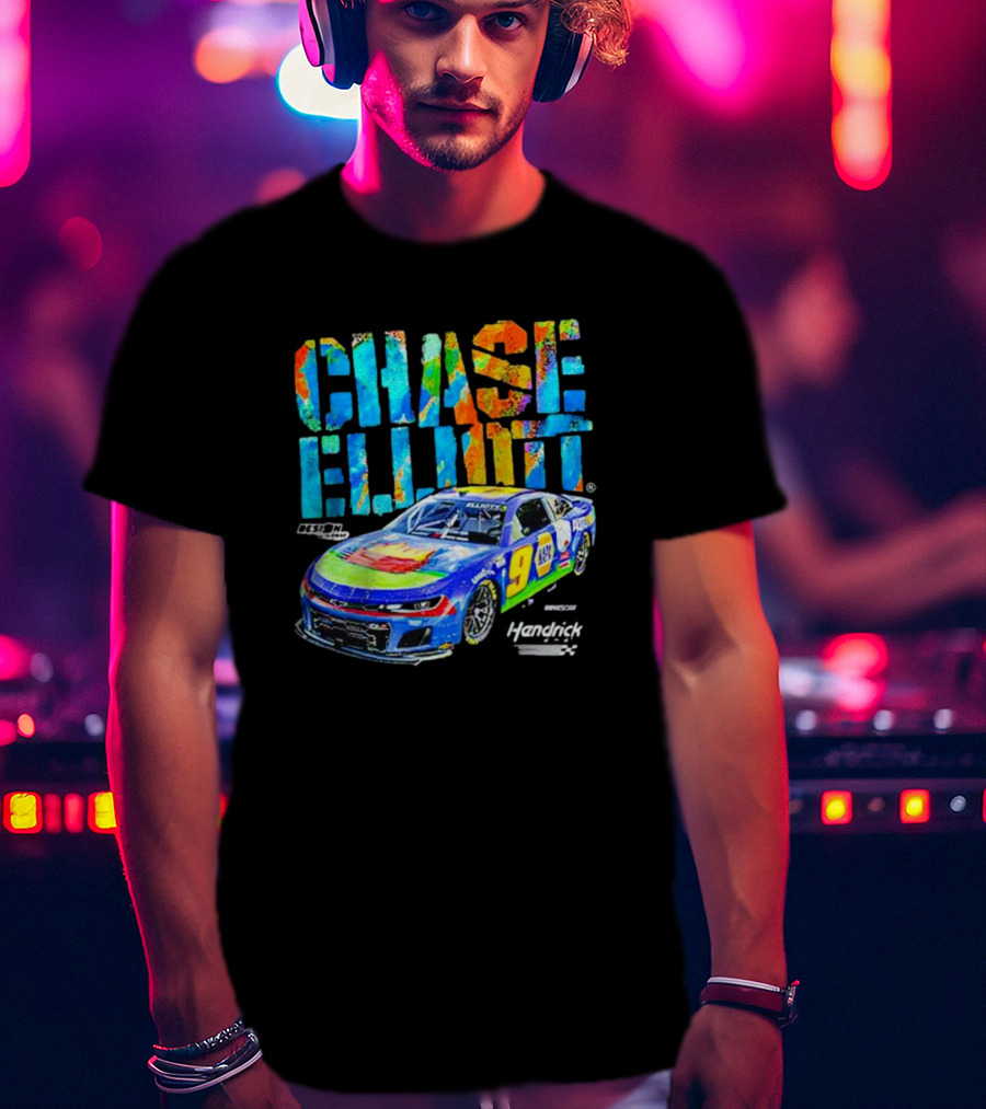 Chase Elliott #9 Hendrick Motorsports Colorful Design NASCAR Racer T-Shirt