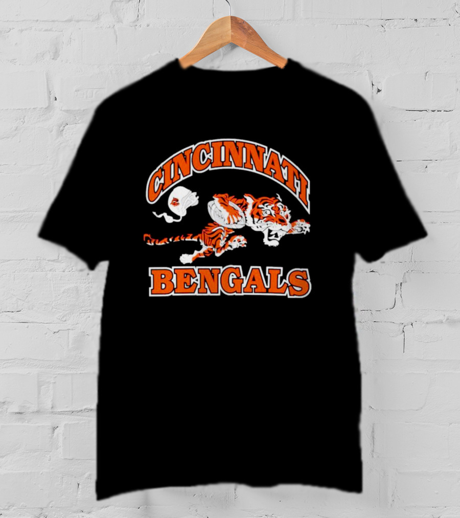 Cincinnati Bengals Vintage Logo 1968 1969 Tiger Football T-Shirt