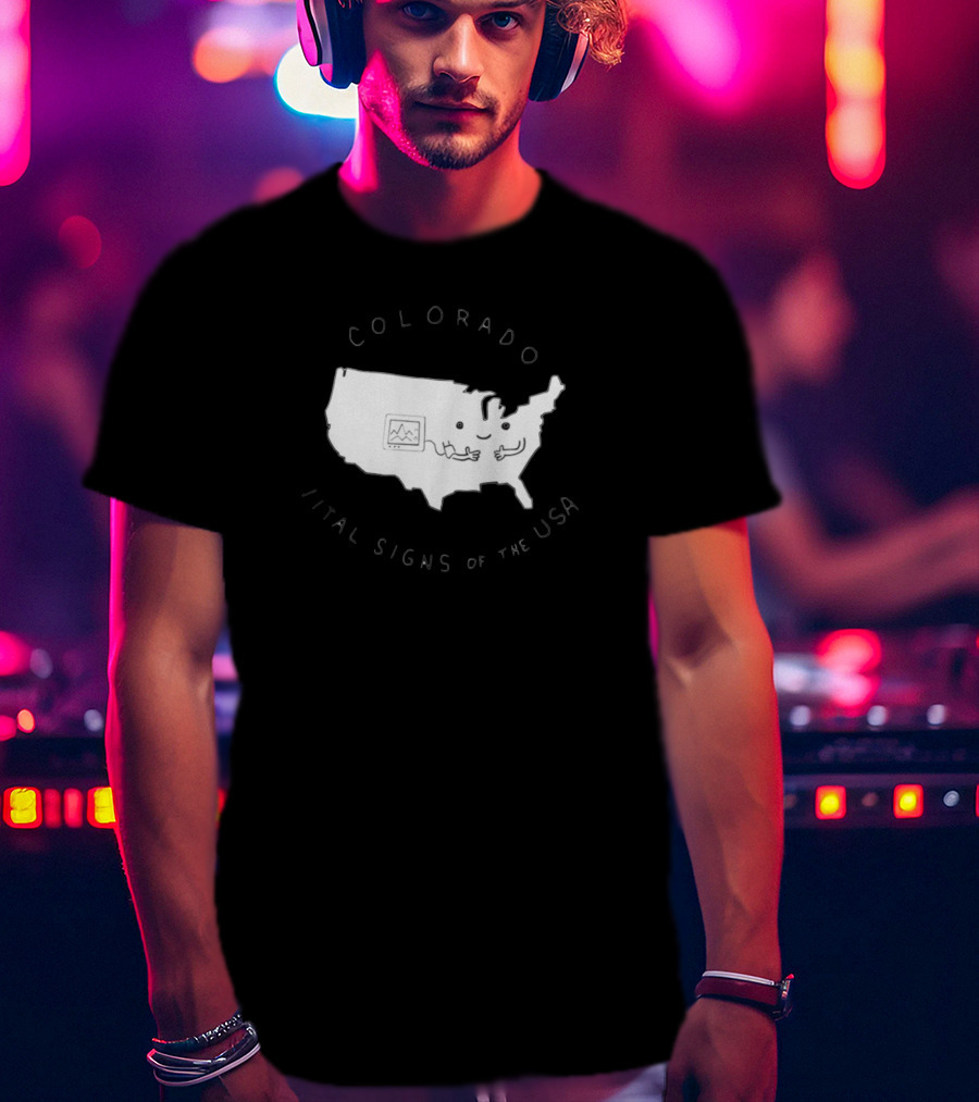 Colorado Vital Signs Of The USA Fun Map T-Shirt
