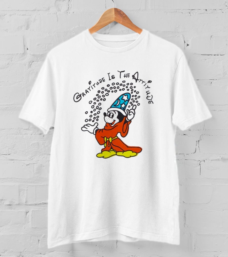 Mickey Mouse Gratitude Is The Attitude Sorcerer's Apprentice T-Shirt