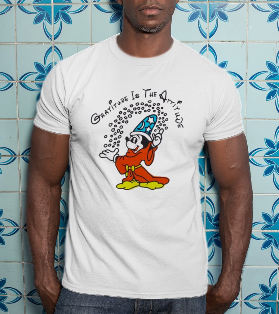 Mickey Mouse Gratitude Is The Attitude Sorcerer's Apprentice T-Shirt