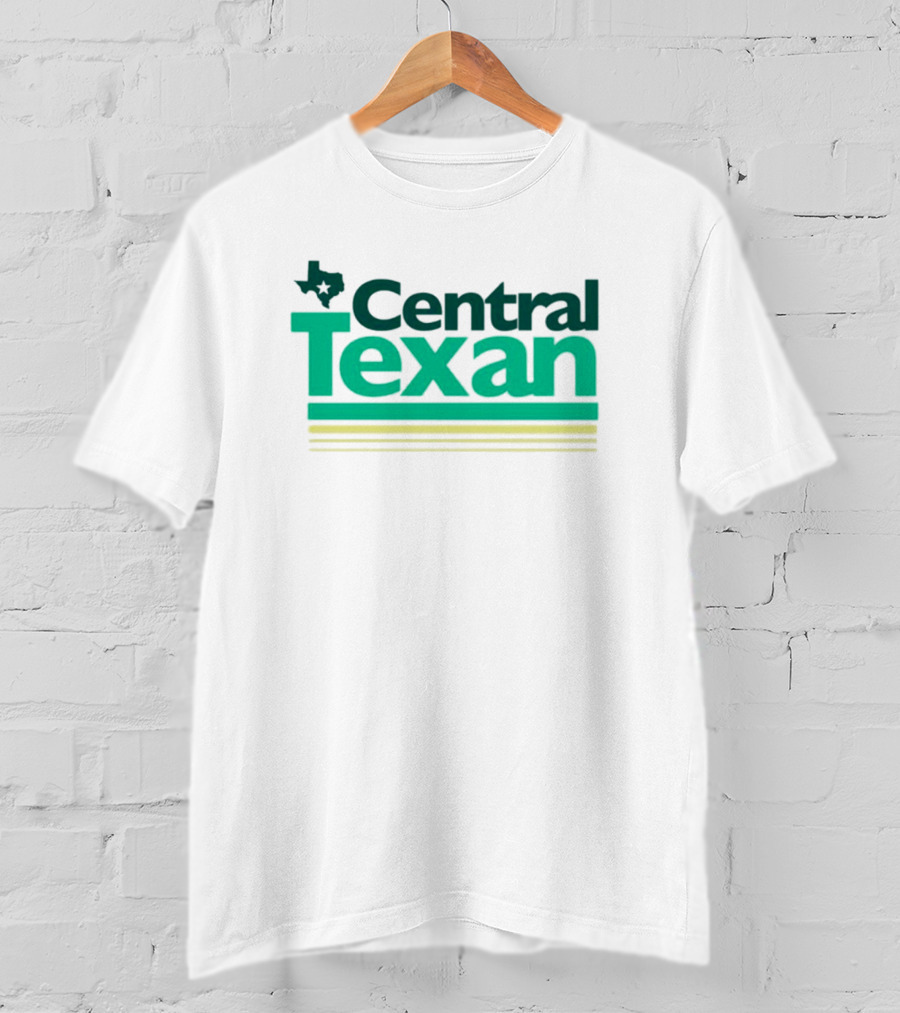 Central Texan Texashumor Texas Map Icon Bold Green Text T-Shirt