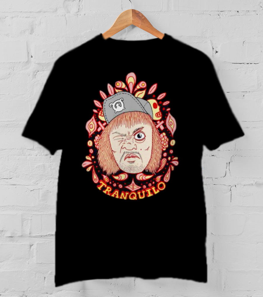 Tranquilo Wrestling Pro Character Art In Floral Embellished Frame T-Shirt