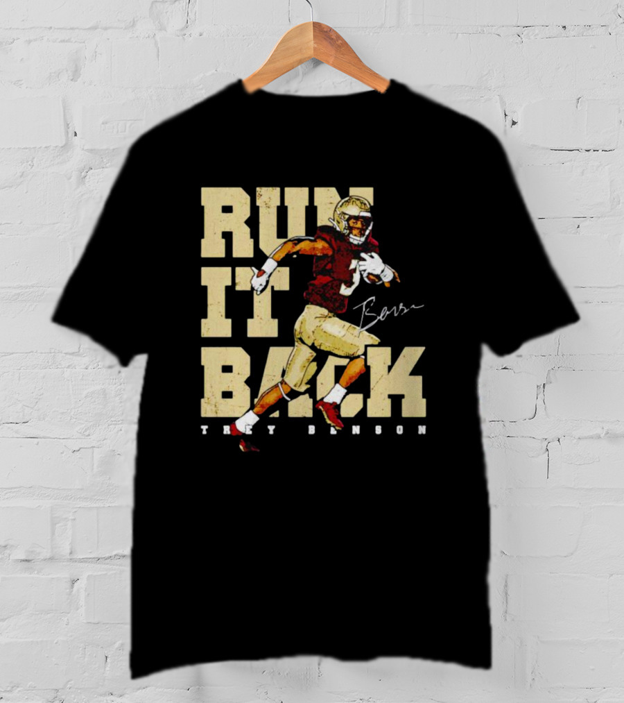 Run It Back Trey Benson Signature Football Player Action T-Shirt