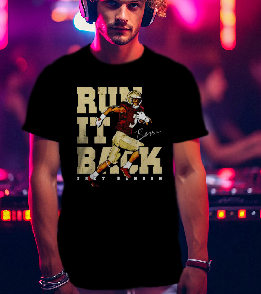 Run It Back Trey Benson Signature Football Player Action T-Shirt