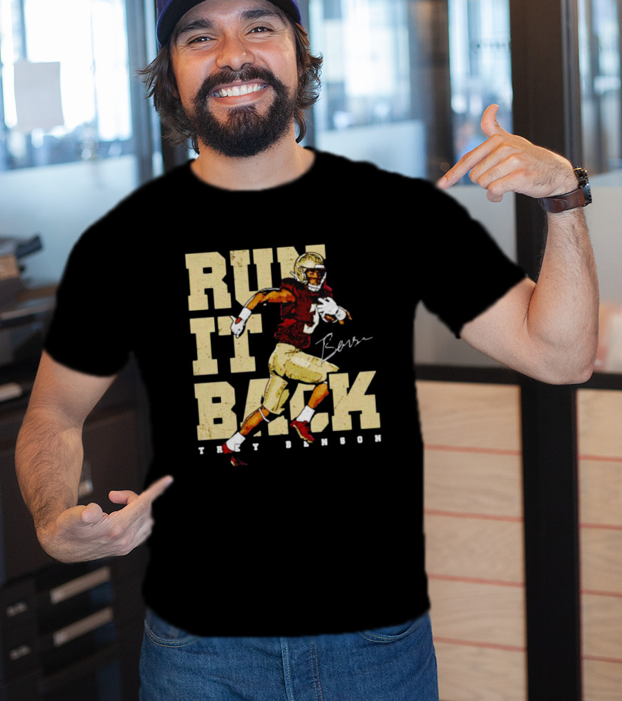 Run It Back Trey Benson Signature Football Player Action T-Shirt
