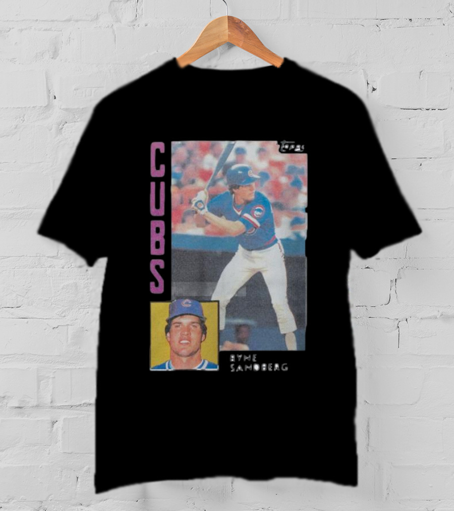 1984 Topps Ryne Sandberg Chicago Cubs Baseball Card T-Shirt