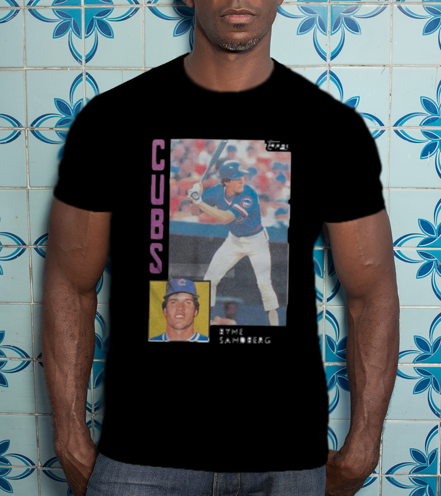 1984 Topps Ryne Sandberg Chicago Cubs Baseball Card T-Shirt