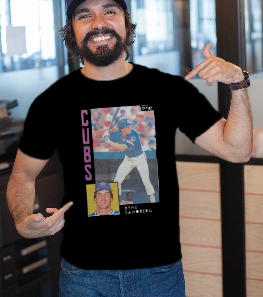 1984 Topps Ryne Sandberg Chicago Cubs Baseball Card T-Shirt