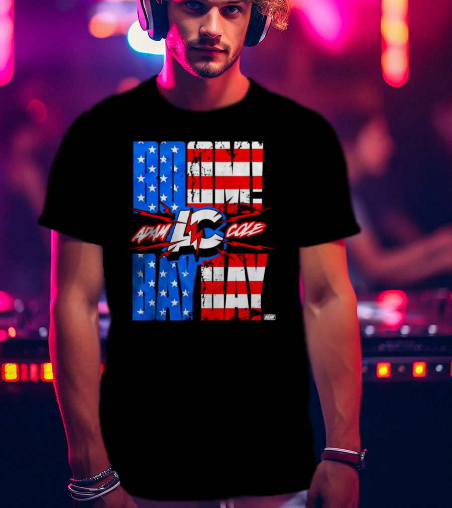 Adam Cole Boom Bay Bay American Flag AEW T-Shirt