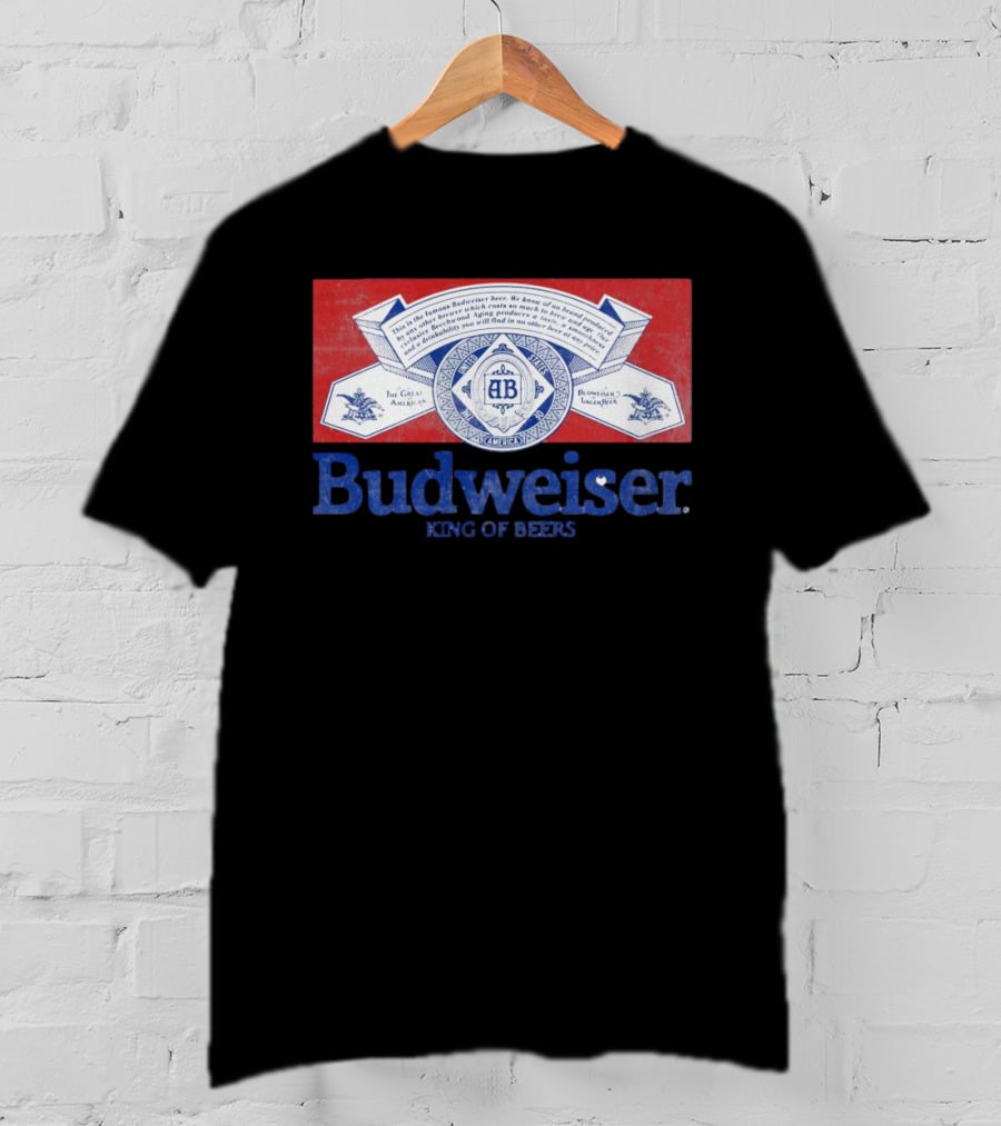 Budweiser King Of Beers The Great American Lager Label T-Shirt