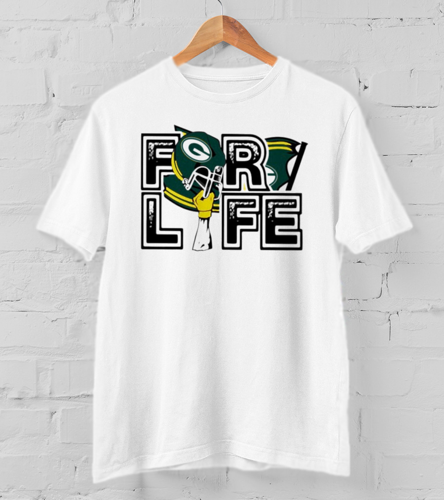 Green Bay Packers Helmet For Life T-Shirt