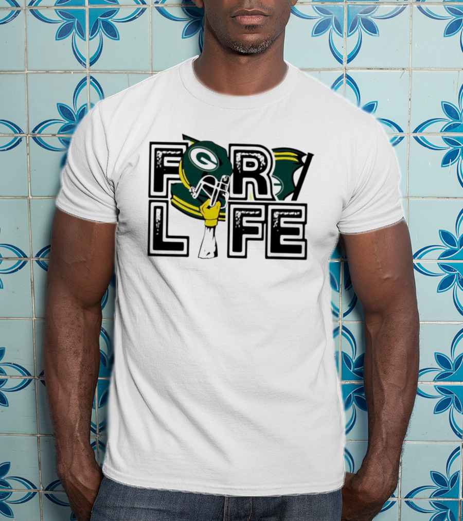 Green Bay Packers Helmet For Life T-Shirt