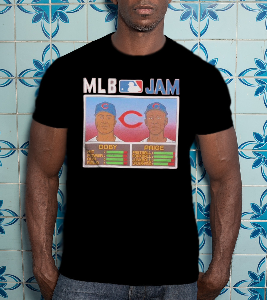 MLB Jam Cleveland Doby Paige Fastball Forkball Junkball Underhand T-Shirt